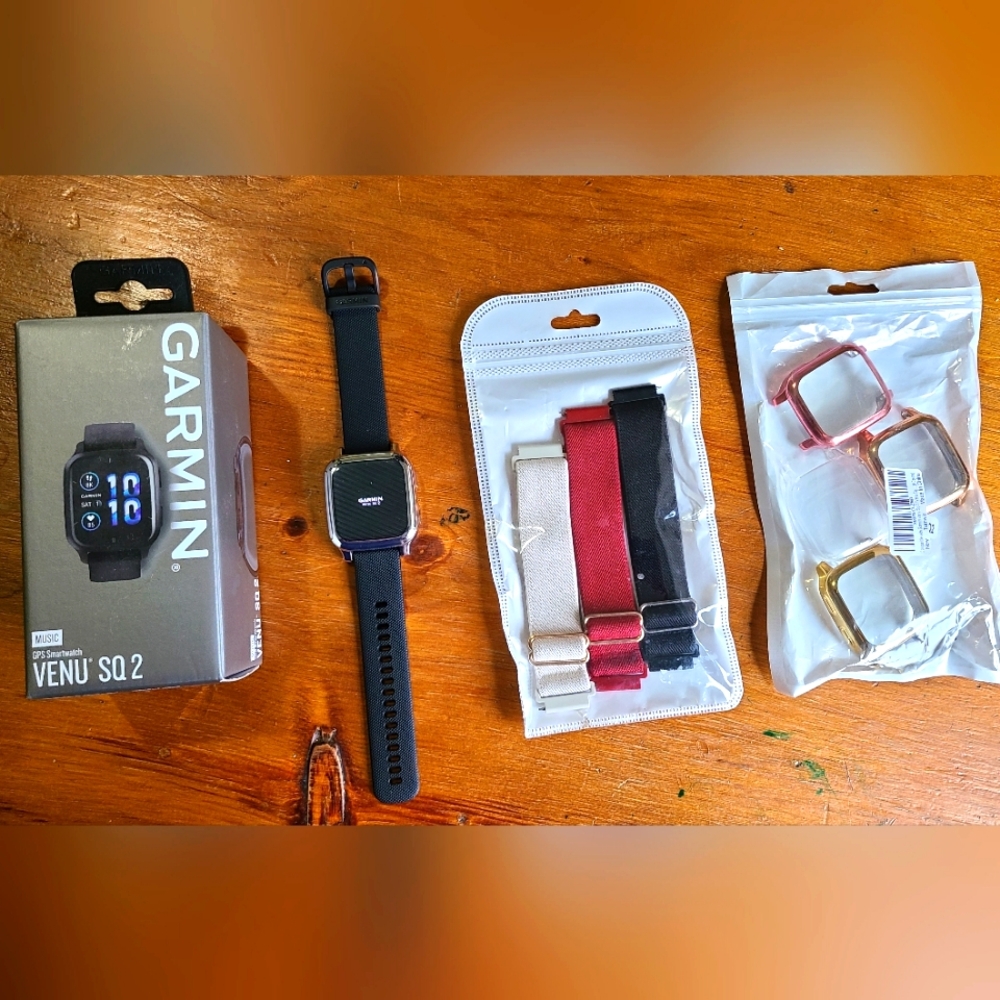 OBO: Garmin Venu Sq 2 Music GPS Smartwatch with screen protectors & watch bands